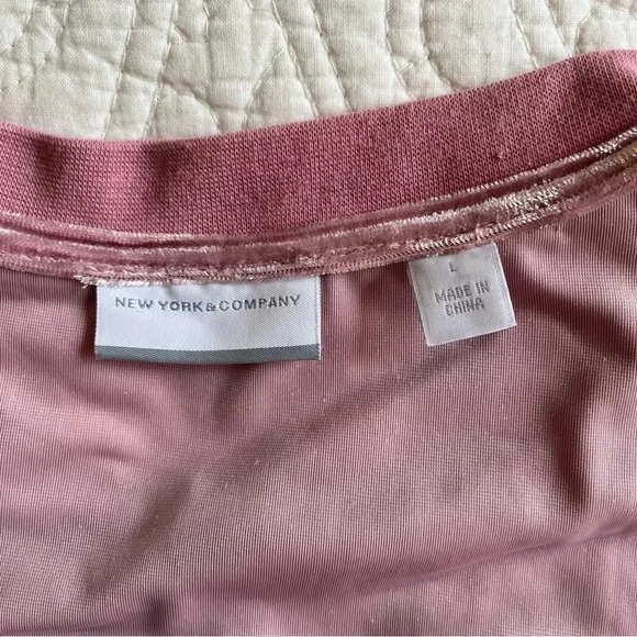 Crushed Velvet Bomber Jacket Women's Large Pink Front Zipper Light Top Y2K Glam - Picture 11 of 16